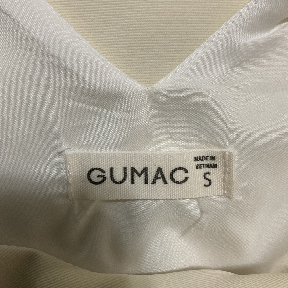 GUMAC Cream Short-Sleeve Shift Dress with Button Accents - Picture 7 of 10